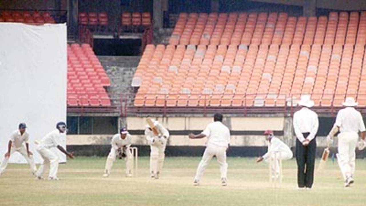 RP Rane plays off the pads to a ball from AnanthaPadmanabhan, Ranji Trophy South Zone League, 2000/01, Kerala v Goa, Nehru Stadium, Kochi, 15-18 November 2000.