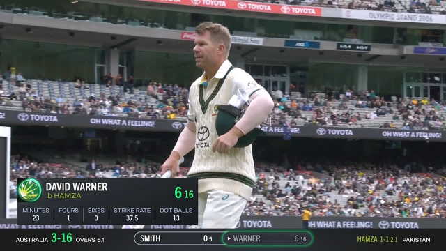 Watch - Hamza has Warner chopping on for 6