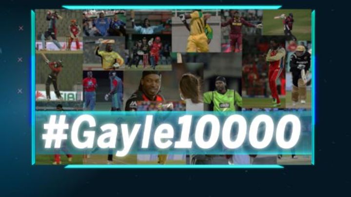 Gayle's 10,000-run landmark in T20s