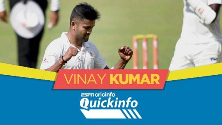 Quickinfo - Vinay, Karnataka's hat-trick hero