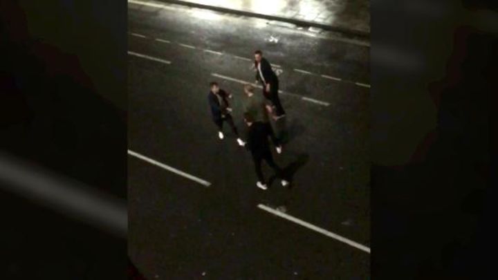 Mobile phone footage of Bristol brawl