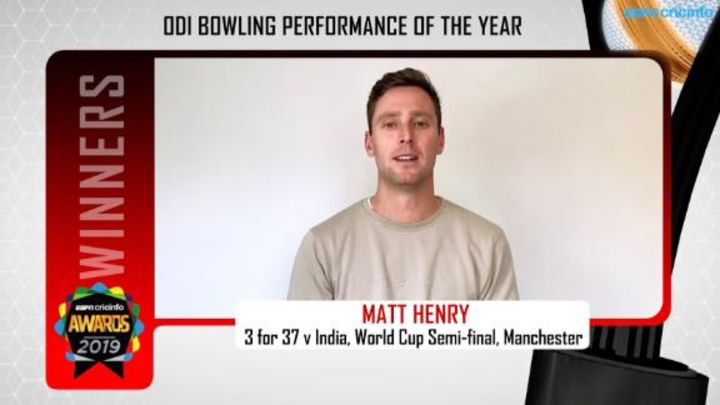 ODI Bowling Performance of the Year: Matt Henry, 3 for 37 v India