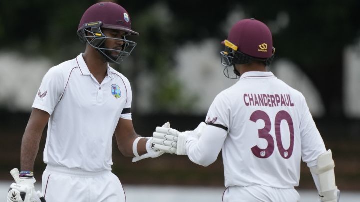 Brathwaite, Chanderpaul help West Indies hold sway on rain-curtailed day