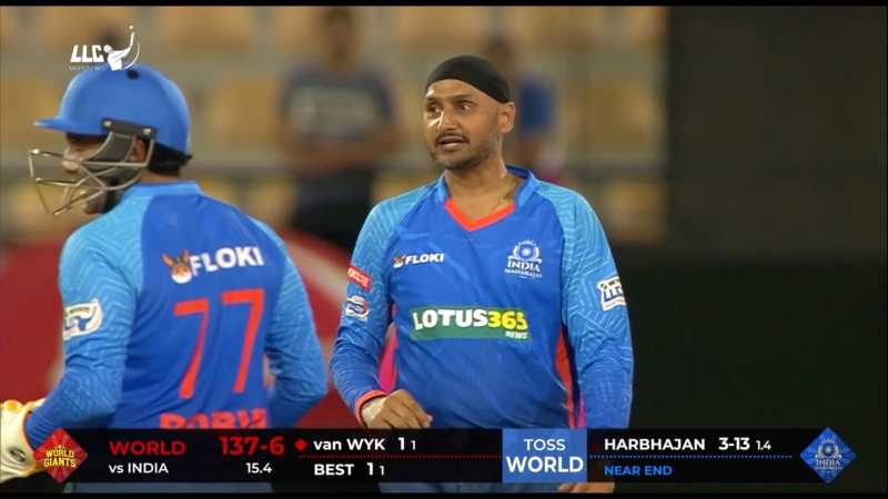 Legends League Cricket - Harbhajan Singh returned 4 for 13 in just two  overs