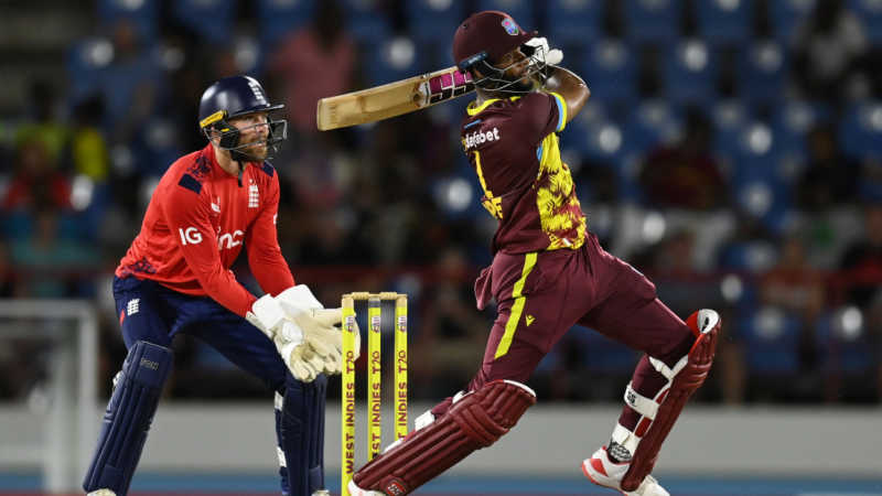West Indies beat England, West Indies won by 5 wickets (with 6 balls remaining)