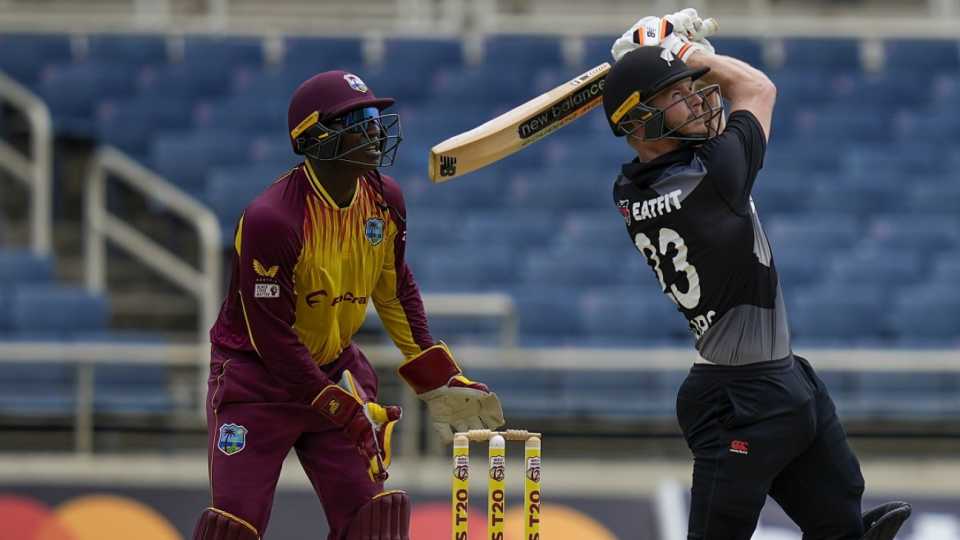 WI v NZ 2022 West Indies vs New Zealand 2nd T20I Kingston Match Report August 12 2022 Phillips and Mitchell cut loose as New Zealand take series with crushing win