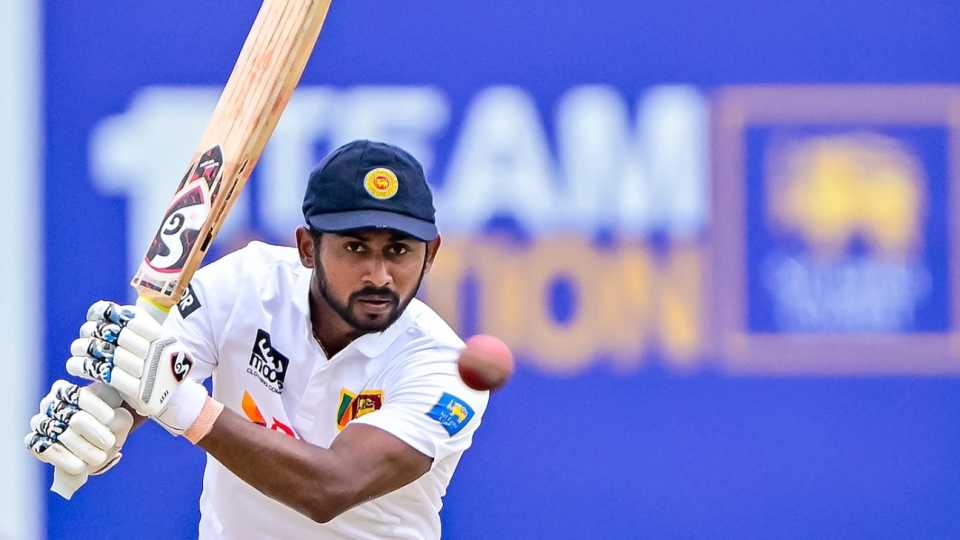 Kamindu Mendis drives towards the covers, Sri Lanka vs New Zealand, 2nd Test, Galle, 2nd day, September 27, 2024