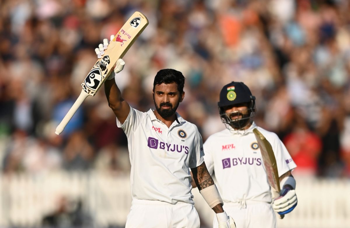 KL Rahul acknowledges the applause on getting to a hundred, England vs India, 2nd Test, Lord's, 1st day, August 12, 2021