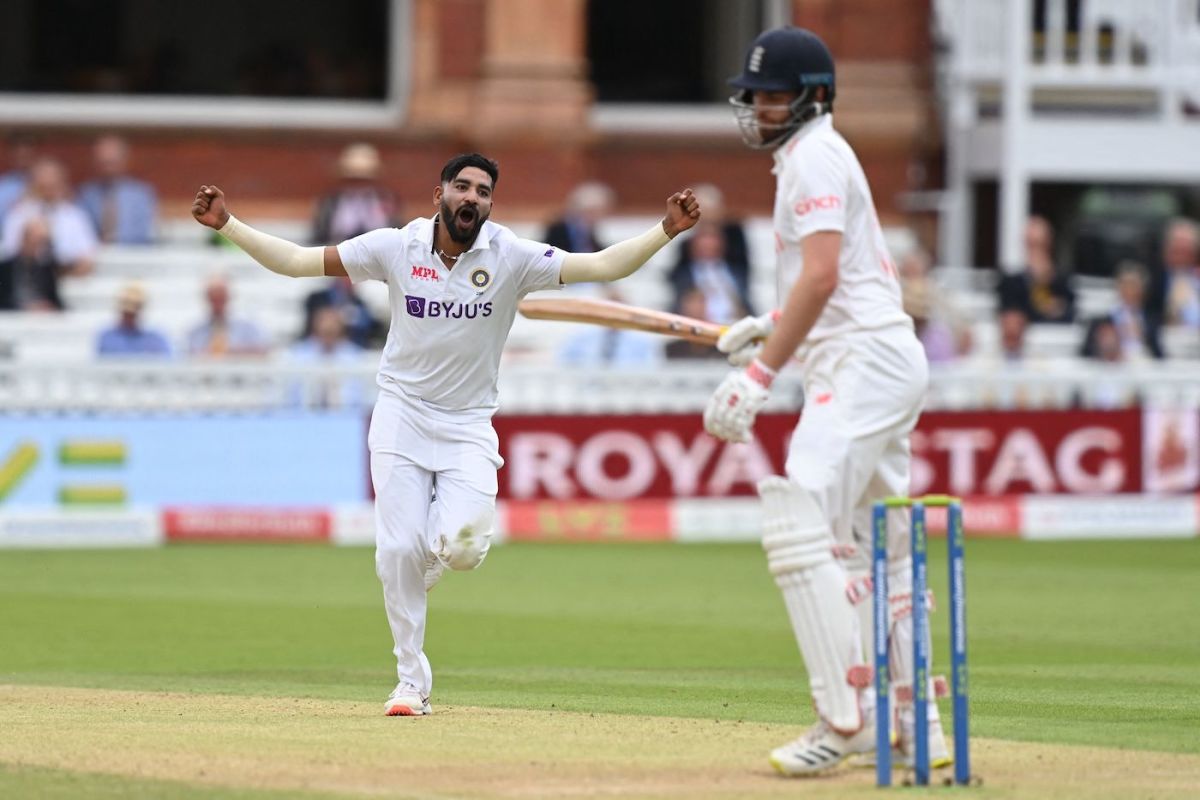 Mohammed Siraj got India's first breakthrough with Dom Sibley's wicket, England vs India, 2nd Test, Lord's, London, 2nd day, August 13, 2021