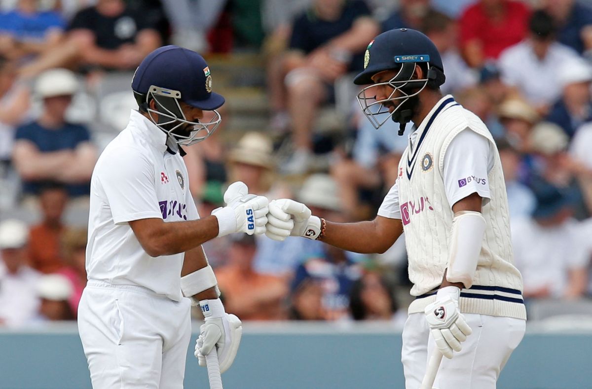 Ajinkya Rahane and Cheteshwar Pujara batted through the middle session on day four for 49 runs, England vs India, 2nd Test, Lord's, London, 4th day, August 15, 2021

