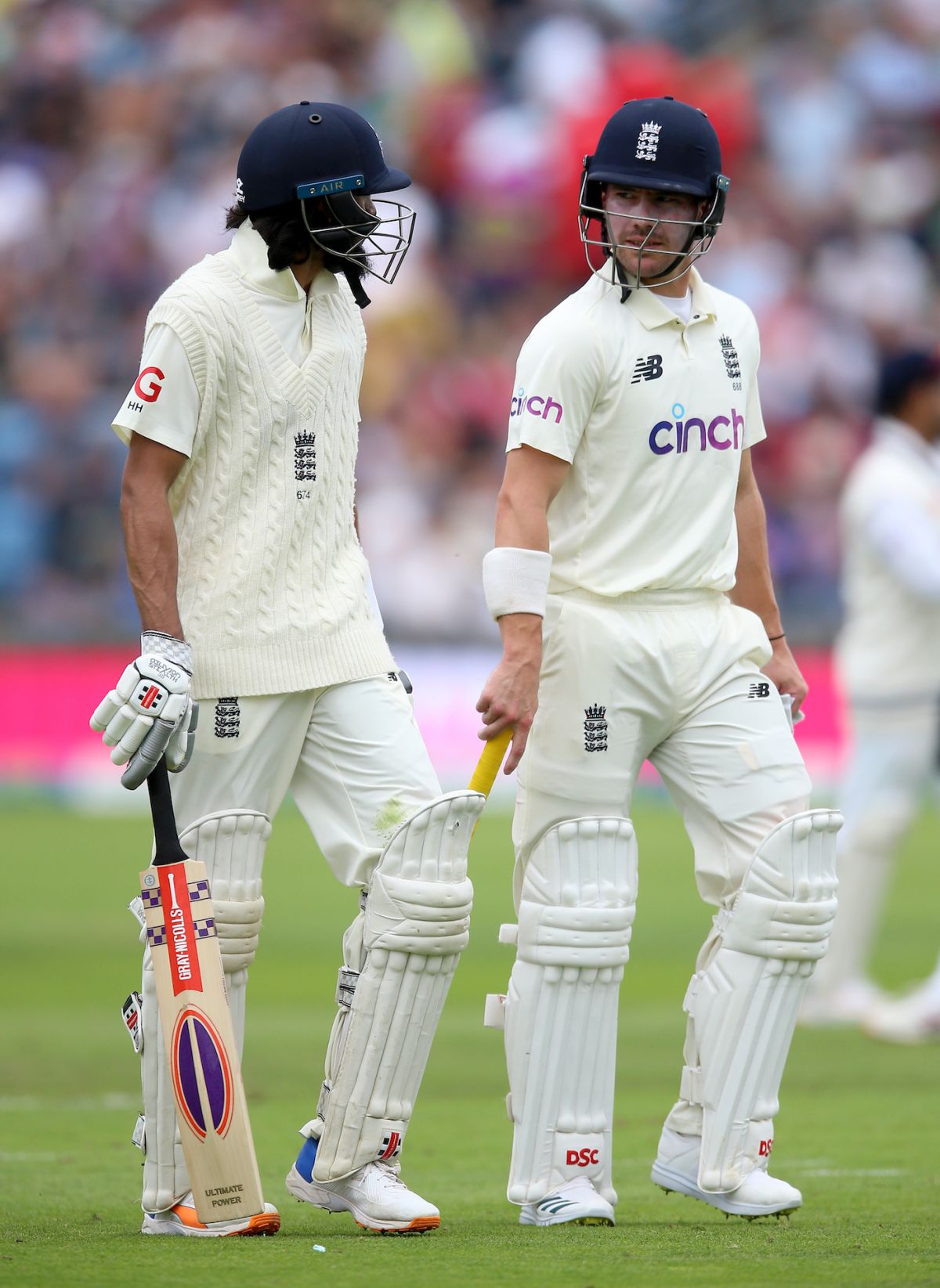 Haseeb Hameed and Rory Burns walk out after the second session, England vs India, 3rd Test, Leeds, 1st day, August 25, 2021