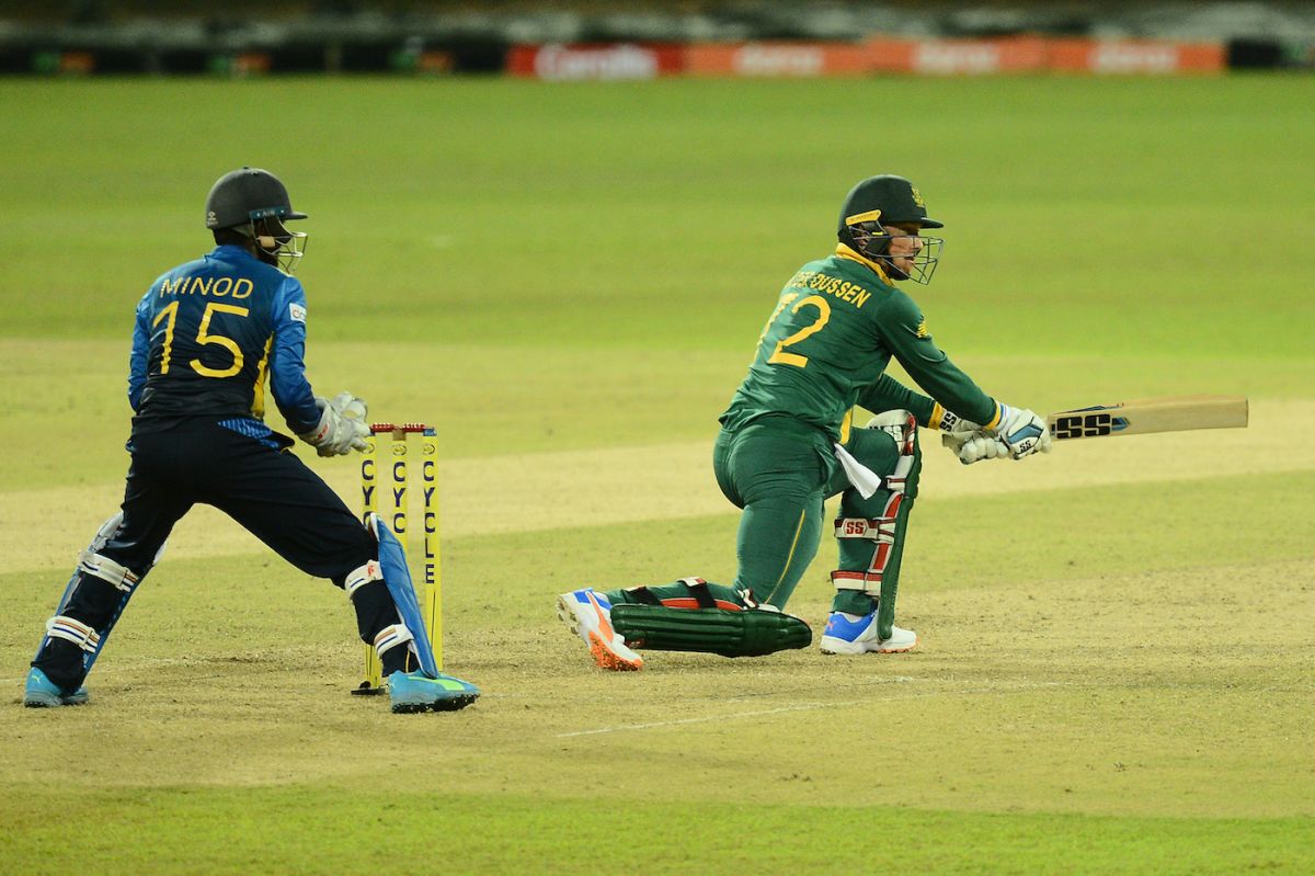 Rassie van der Dussen reverse sweeps, Sri Lanka vs South Africa, 1st ODI, Colombo, September 2, 2021