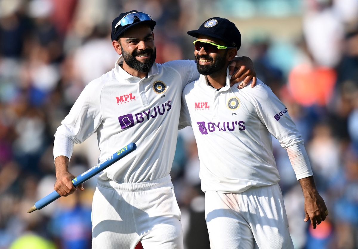 Virat Kohli and Ajinkya Rahane are all smiles after sealing victory, England vs India, 4th Test, The Oval, London, 5th day, September 6, 2021