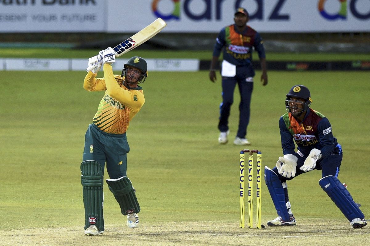 Quinton de Kock goes over the top, Sri Lanka vs South Africa, 1st T20I, Colombo, September 10, 2021