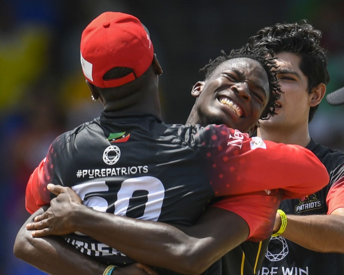 Dominic Drakes is the toast of the team, St Kitts & Nevis Patriots vs St Lucia Kings, Caribbean Premier League Final, Basseterre, September 15, 2021