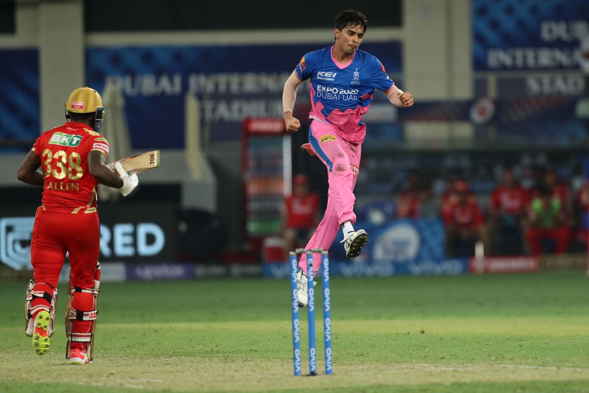 Kartik Tyagi leaps with joy after sealing victory, Punjab Kings vs Rajasthan Royals, IPL 2021, Dubai, September 21, 2021