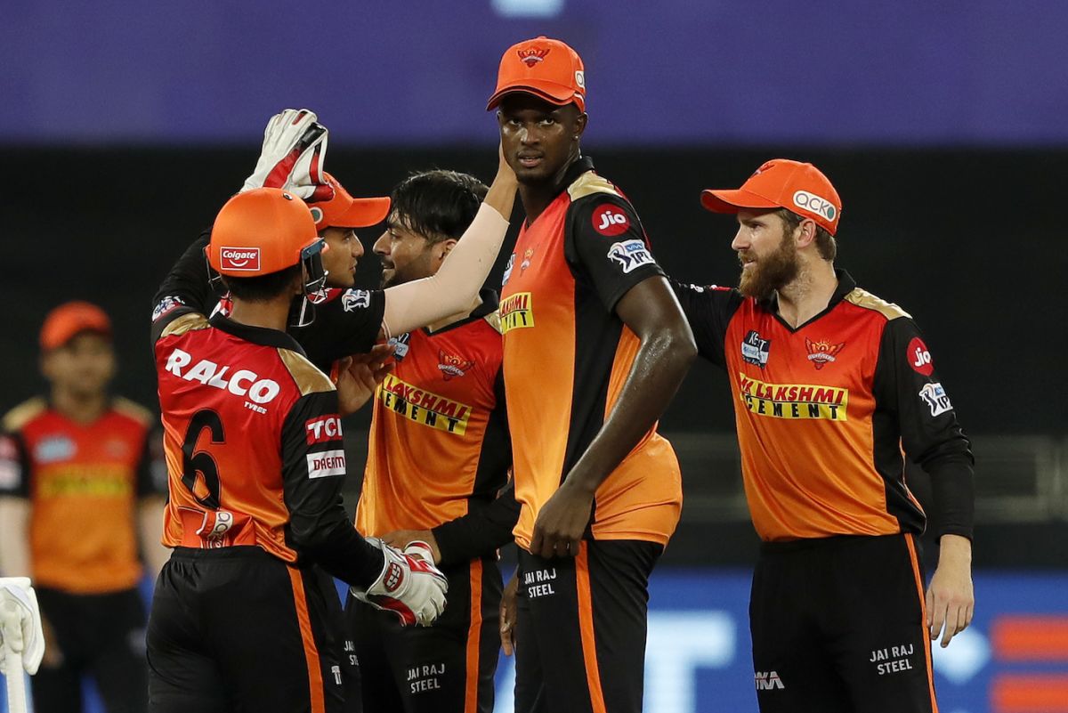 Rashid Khan celebrates the wicket of Rahul Tripathi, Kolkata Knight Riders vs Sunrisers Hyderabad, IPL 2021, Dubai, October 3, 2021