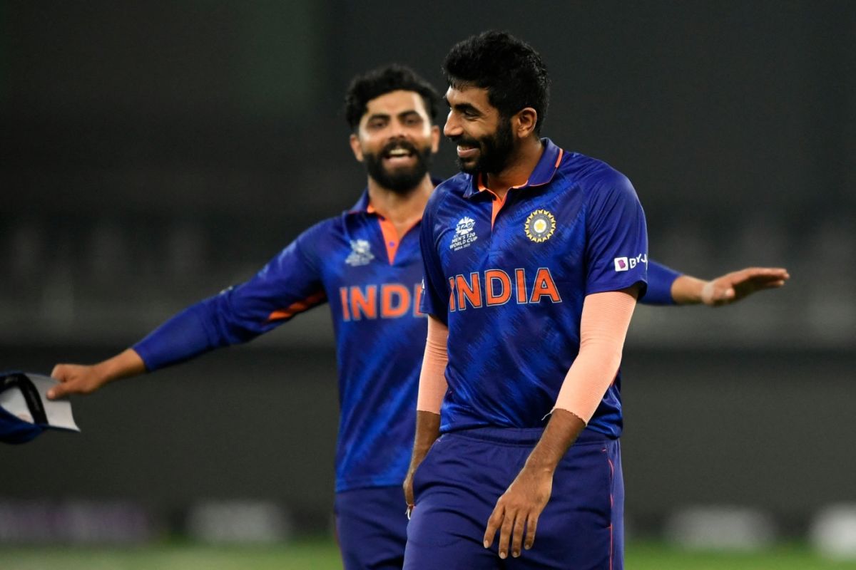 Ravindra Jadeja and Jasprit Bumrah have some fun, India vs Scotland, Men's T20 World Cup 2021, Super 12s, Dubai, November 5, 2021