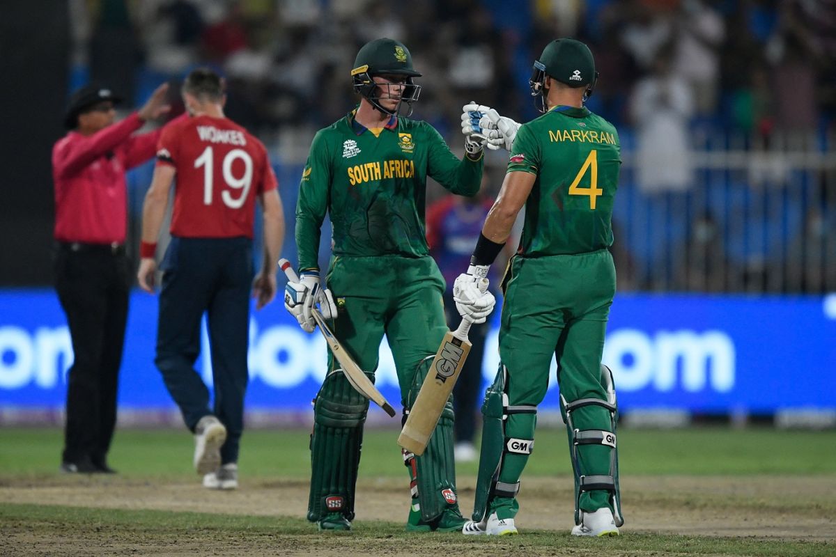 Rassie van der Dussen and Aiden Markram added quick runs for the third wicket, England vs South Africa, T20 World Cup 2021, Sharjah, November 6, 2021