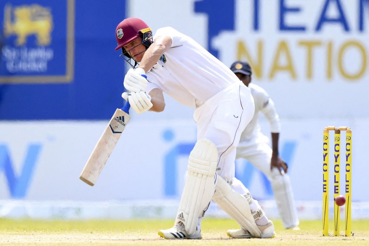 Joshua Da Silva plays forward, Sri Lanka vs West Indies, 1st Test, Galle, 3rd day, November 23, 2021