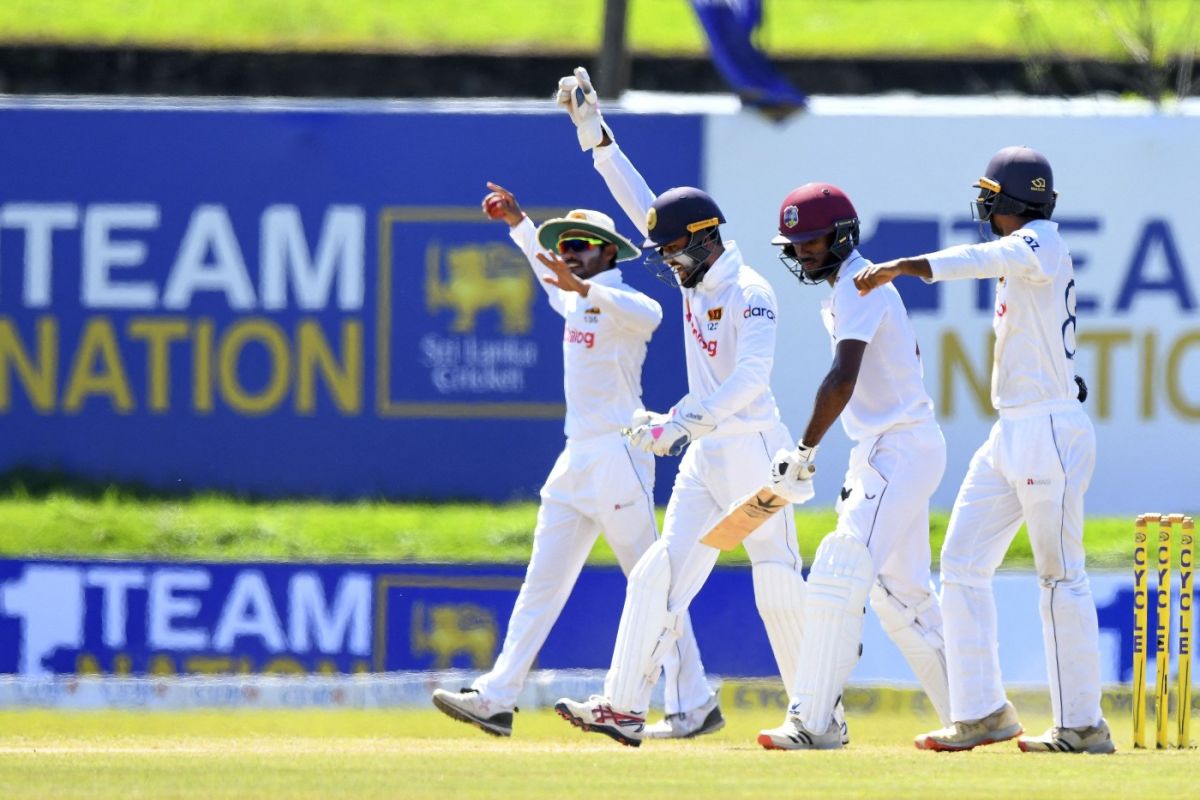 Kraigg Brathwaite was dismissed early by Ramesh Mendis, Sri Lanka v West Indies, 2nd Test, Galle, December 3, 2021 with India vs New Zealand