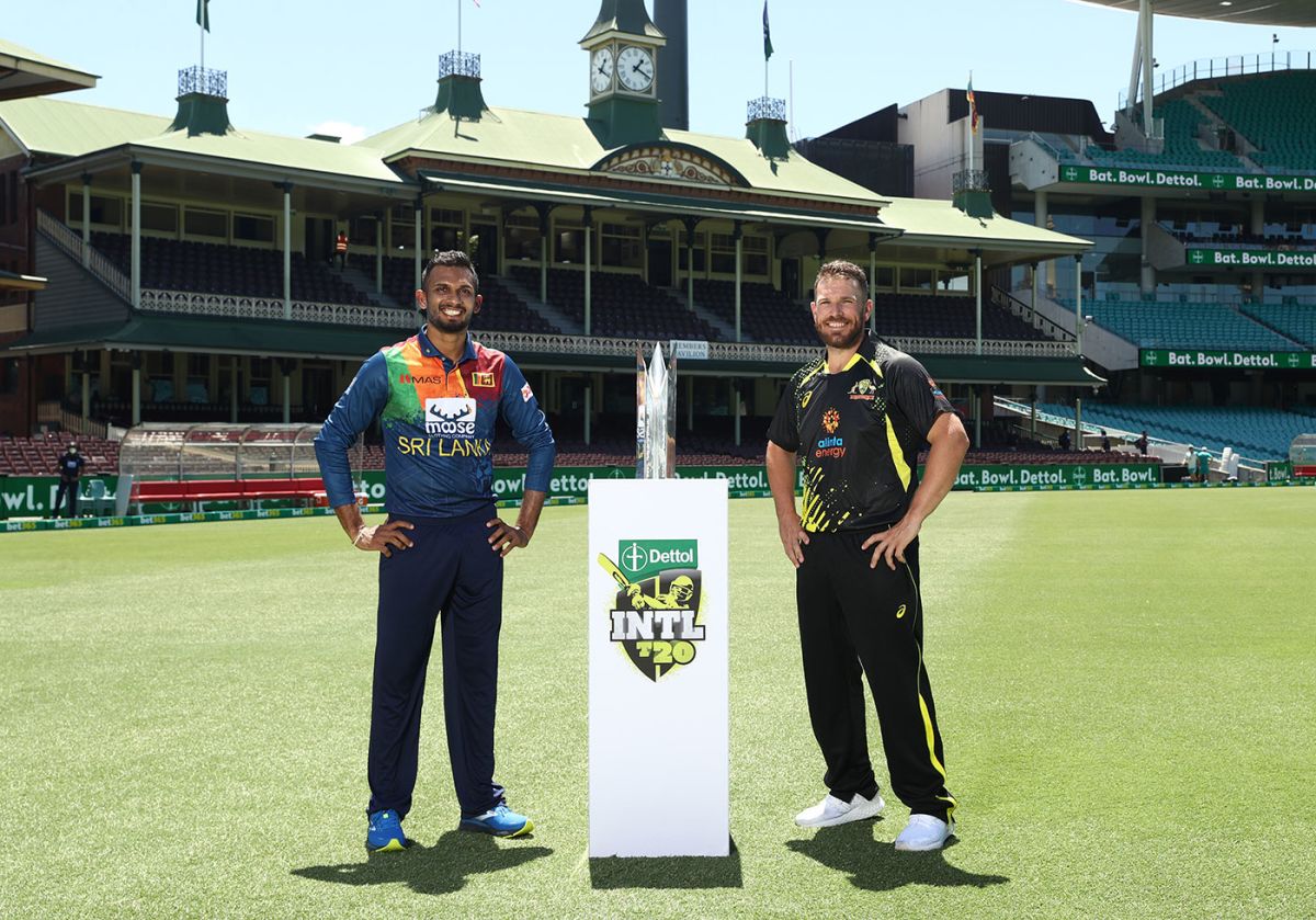 Dasun Shanaka and Aaron Finch ahead of the T20I series, SCG, February 10, 2022