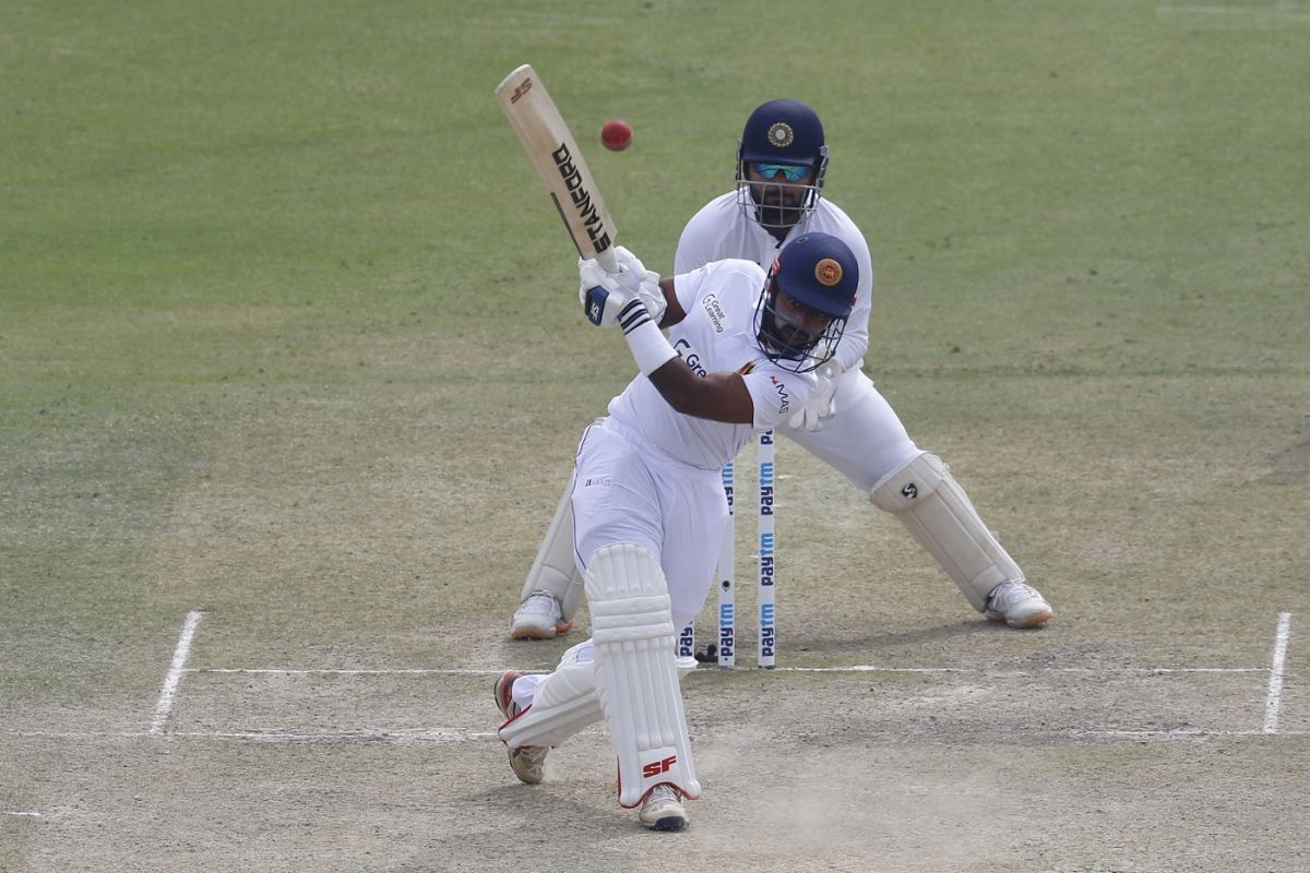 Charith Asalanka smashes one over the bowler's head, India vs Sri Lanka, 1st Test, Mohali, 3rd day, March 6, 2022