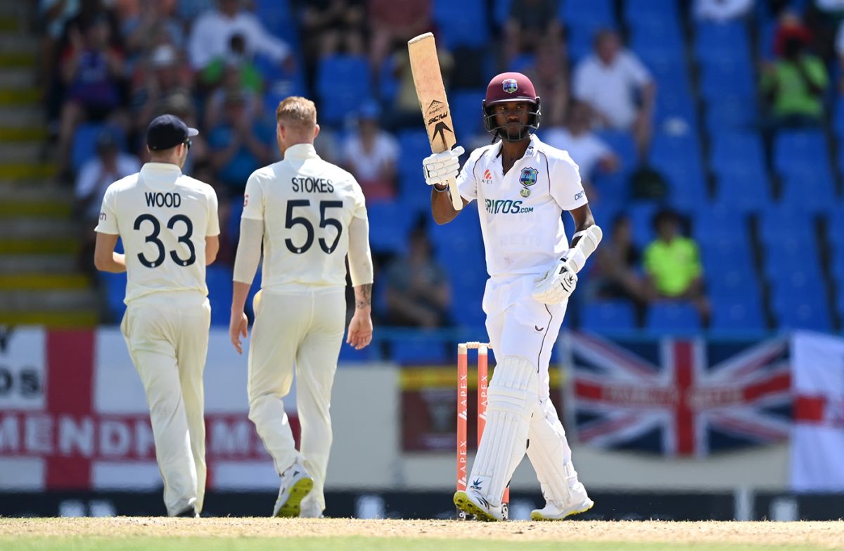 Kraigg Brathwaite scored the quickest half-century of his Test career, West Indies vs England, 1st Test, Antigua, 2nd day, March 9, 2022