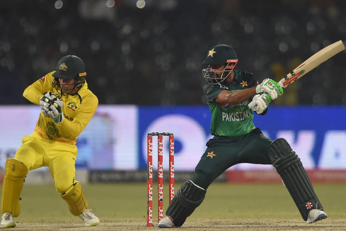 Babar Azam shapes up to cut, Pakistan vs Australia, 1st ODI, Lahore, March 29, 2022