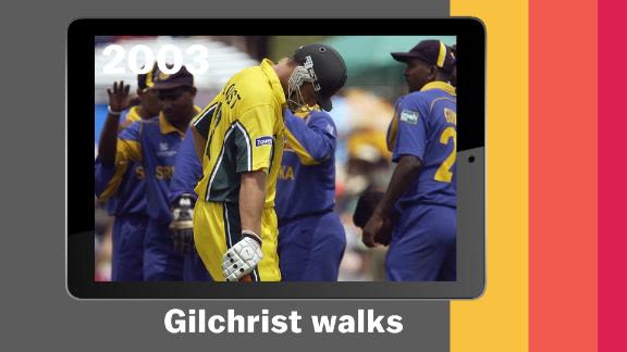 Adam Gilchrist walks in the 2003 World Cup semi-final | Cricinfo.com