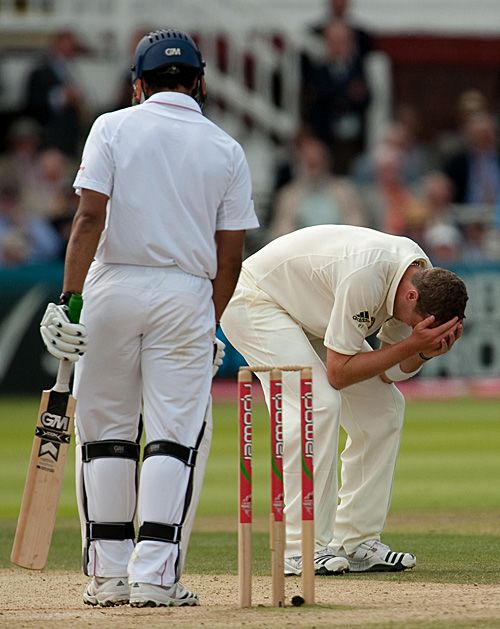 Peter Siddle, head in his hands, cannot believe Ricky Ponting has ...