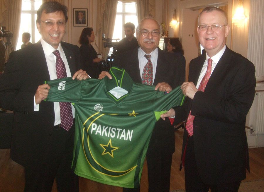 The new Pakistan World Cup team jersey is unveiled at a function