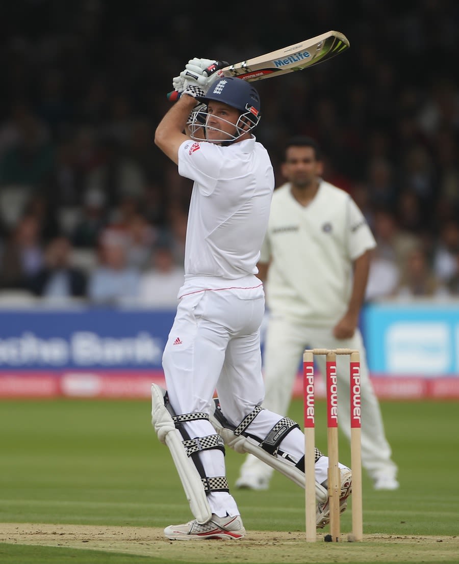 Andrew Strauss carves the ball over gully