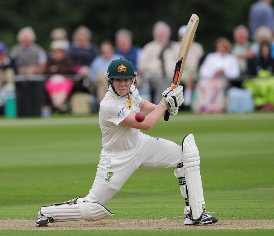 Alex Blackwell plays the ball square on the off side