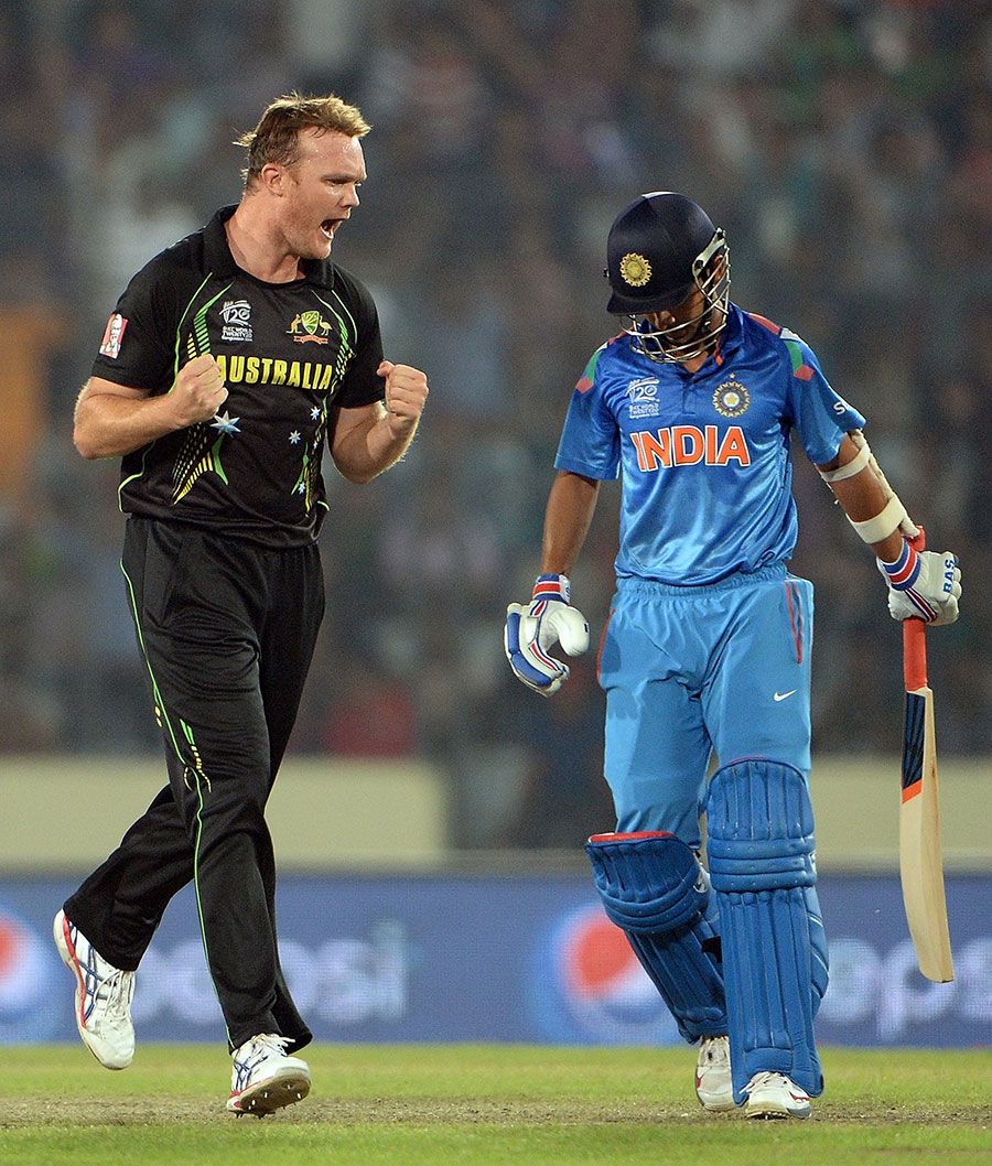 Doug Bollinger exults after dismissing Ajinkya Rahane | ESPNcricinfo.com
