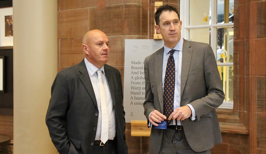 Cricket PNG general manager Greg Campbell with James Sutherland at the ...