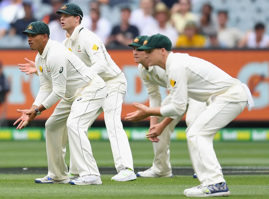 Australia's slip cordon is a picture of concentration