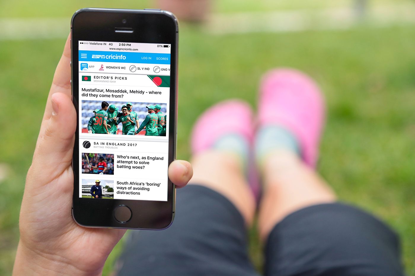 ESPNcricinfo on the phone