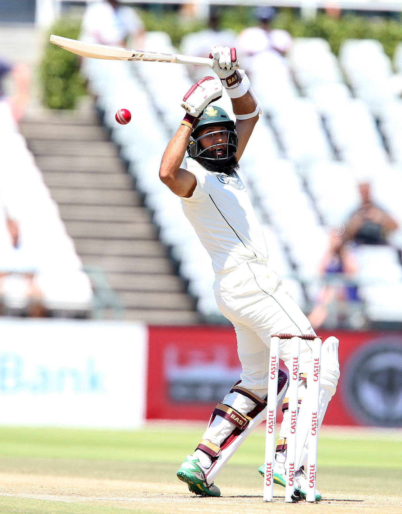 Hashim Amla was struck on the bicep and had to retire hurt