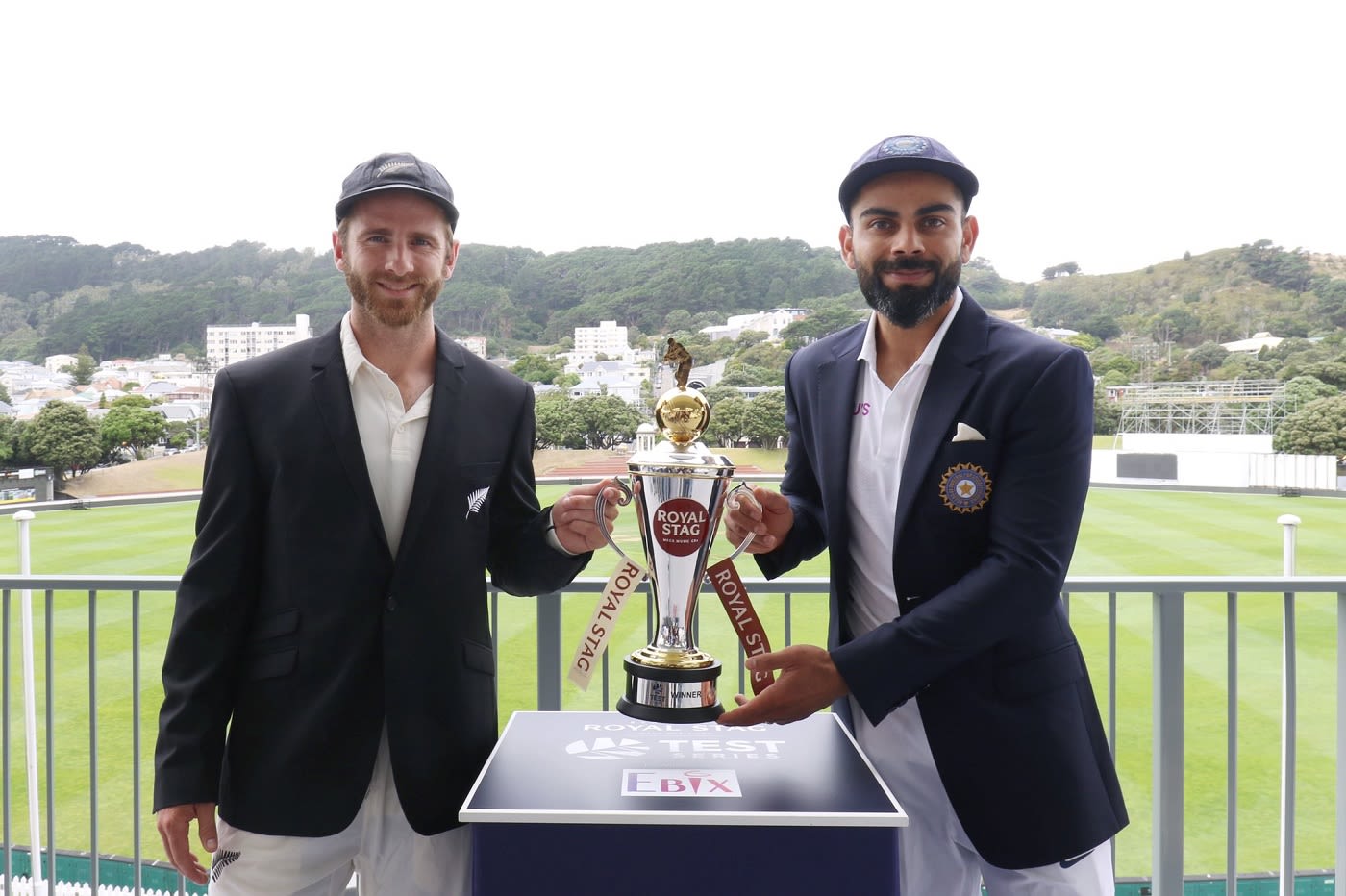 Kane Williamson And Virat Kohli Pose With The Trophy | ESPNcricinfo.com