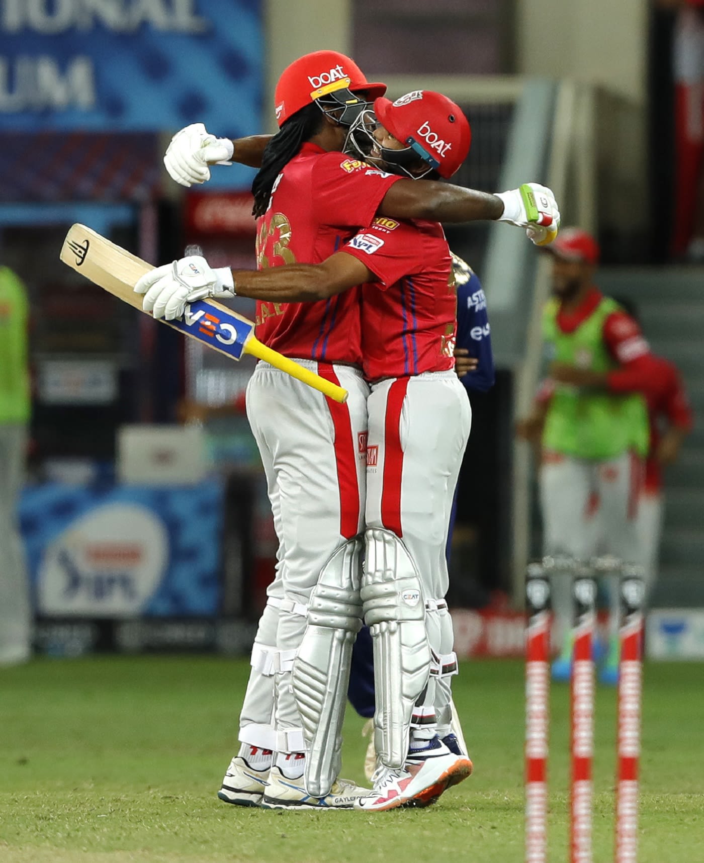 Chris Gayle And Mayank Agarwal Hug After The Nerve Jangling Win Over