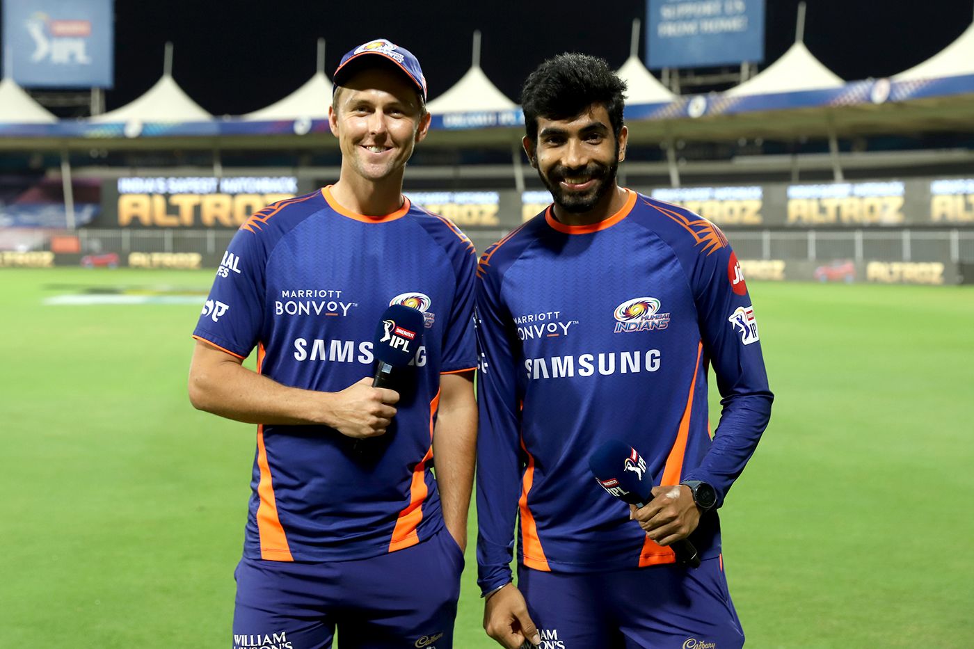 Trent Boult and Jasprit Bumrah at an interview | ESPNcricinfo.com