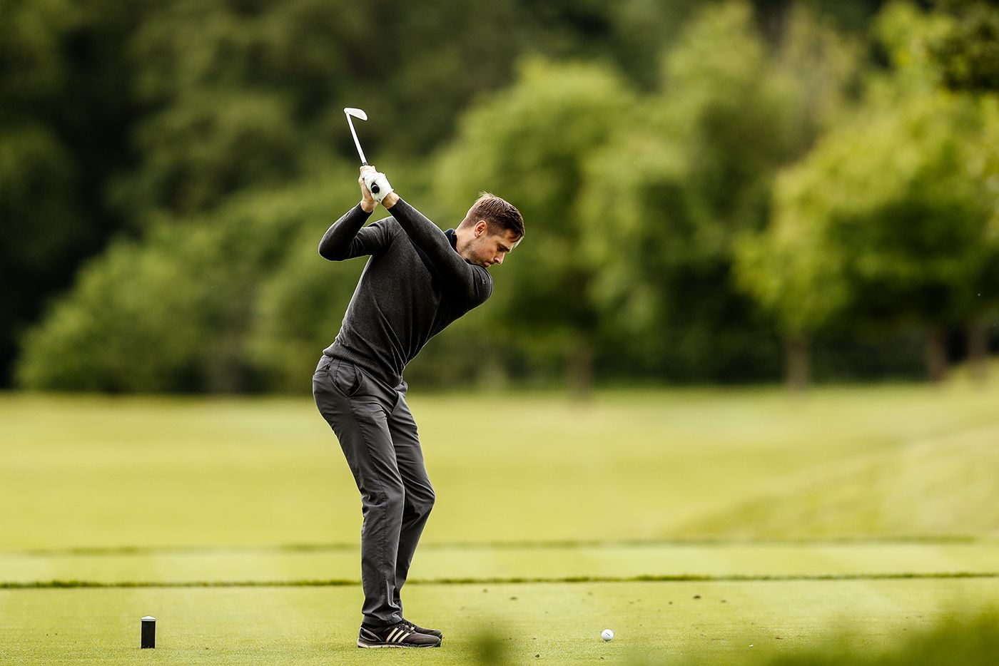 Chris Woakes plays golf during the PCA Team England Golf Day at The ...