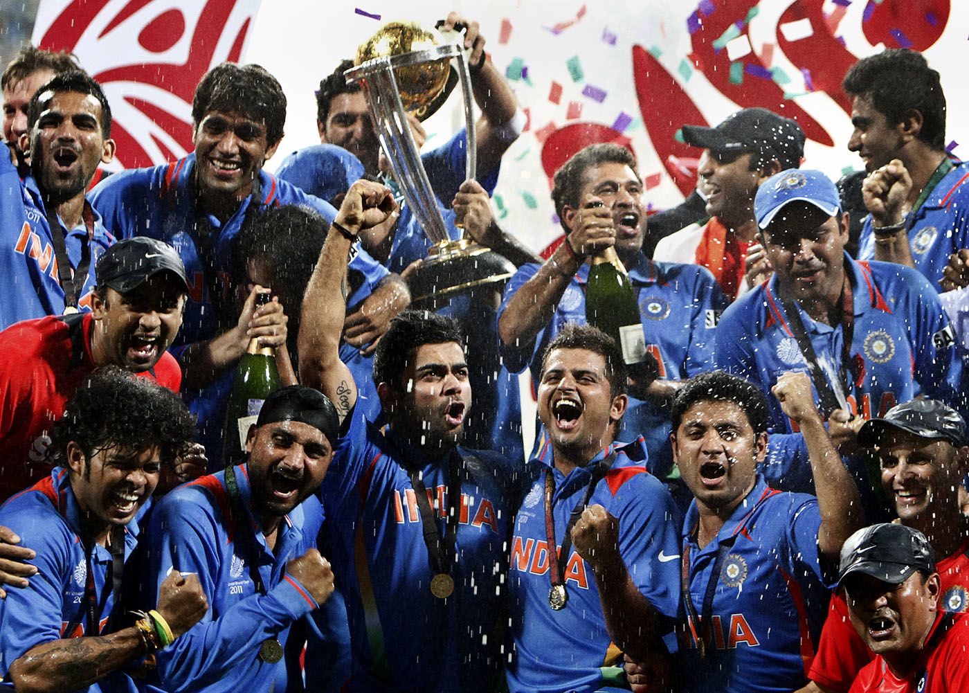 India celebrate winning the World Cup