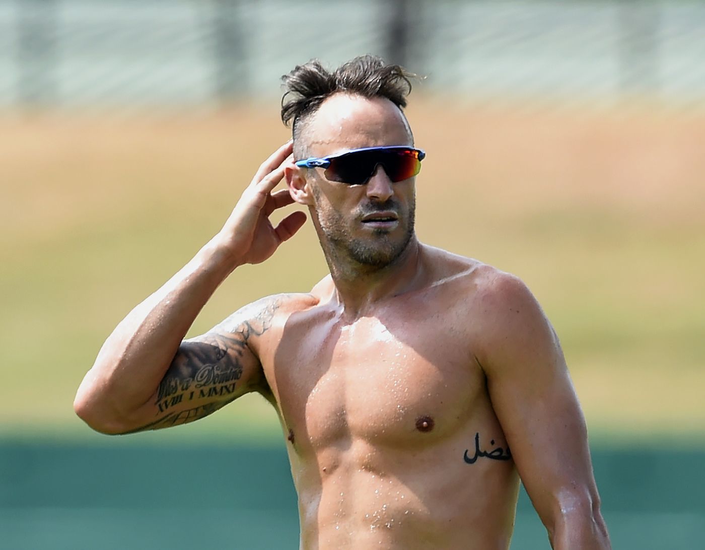 Faf du Plessis during a training session in Dambulla