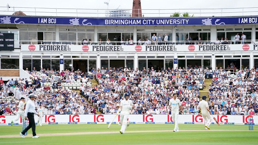 Edgbaston Stadium : Fans returned to the Edgbaston stands for the New Zealand Test PA Images via Getty Images