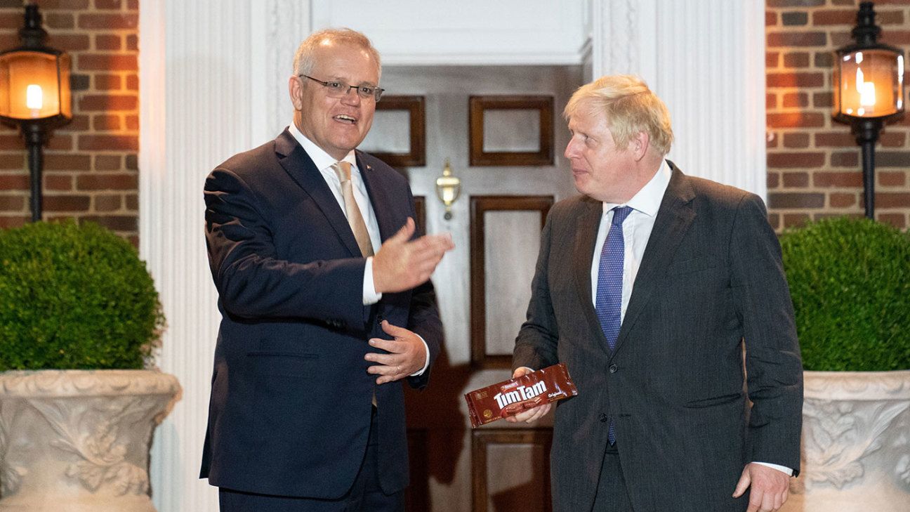 Perdana Menteri Inggris Boris Johnson menyampaikan kekhawatirannya kepada Scott Morrison
