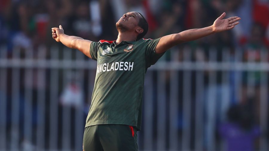 Mohammad Saifuddin picked up a wicket but was expensive against Sri Lanka ICC via Getty