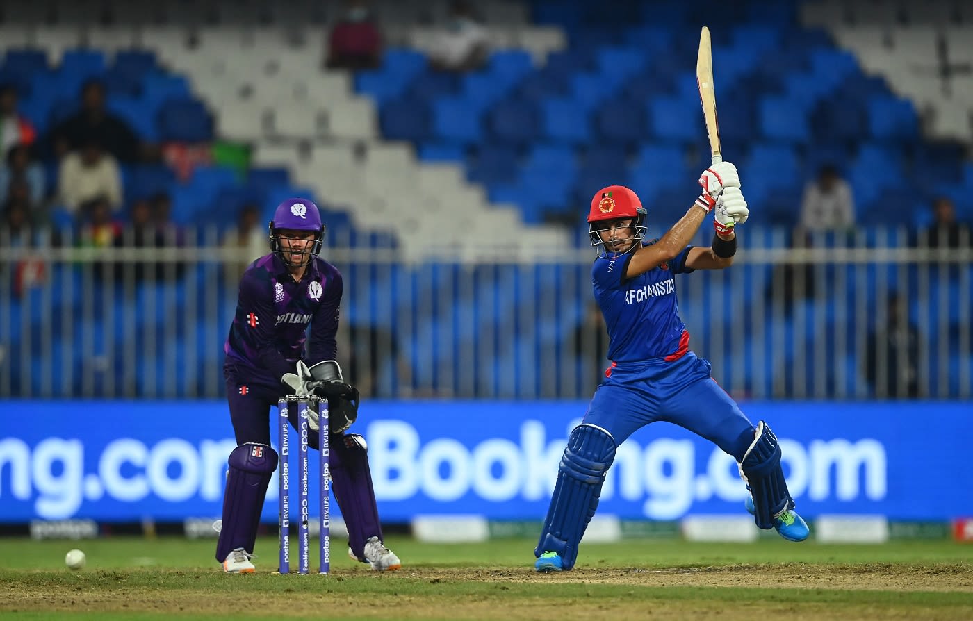 Rahmanullah Gurbaz Makes Room To Power The Ball Through Cover 