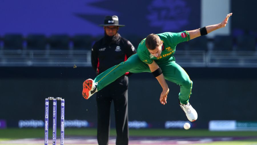 Anrich Nortje was named the Player of the Match for his 1 for 14 from four overs Getty Images